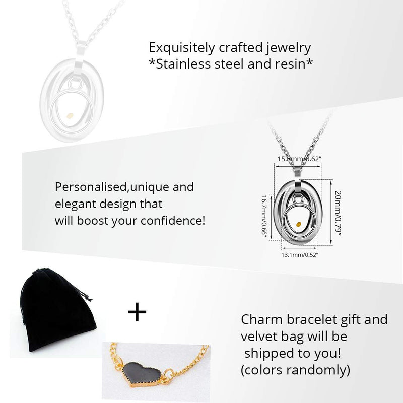 [Australia] - Uloveido Gold Plated Titanium Oval Pendant Necklace for Women, Mustard Seed Christian Chocker Necklace Jewelry Y691 White-Round 