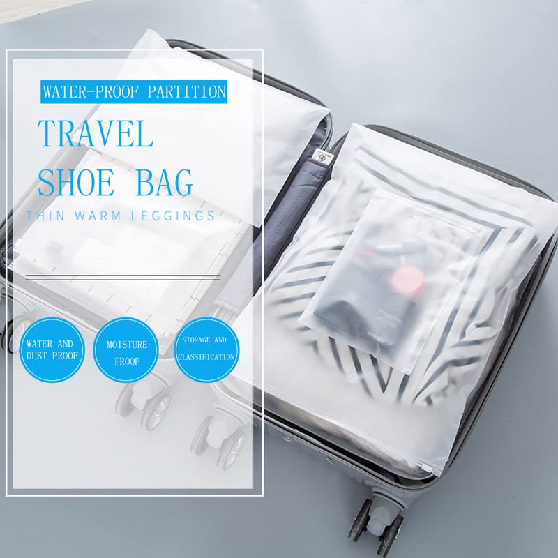 [Australia] - 20 Pcs Frosted Travel Storage Clothing Bags, Resealable Plastic Zip-lock Seal Clothes Bags Waterproof Travel Space Saver Organiser Pouch for Home School Travel 