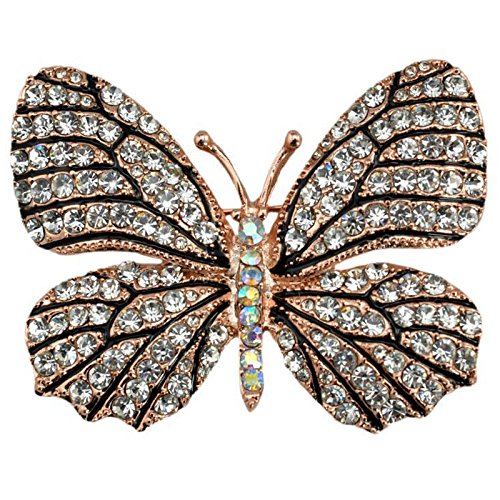 [Australia] - Reizteko Winged Butterfly Crystal Rhinestones Brooch Pin (4 Pack) 4 Pack 