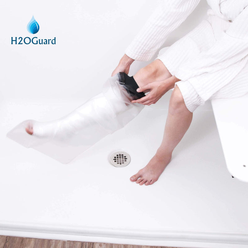 [Australia] - Waterproof Leg Protector for Cast and Bandage with a Hygiene Mitt - Adult Half-Leg Design for Shower or Bath by H2OGuard 