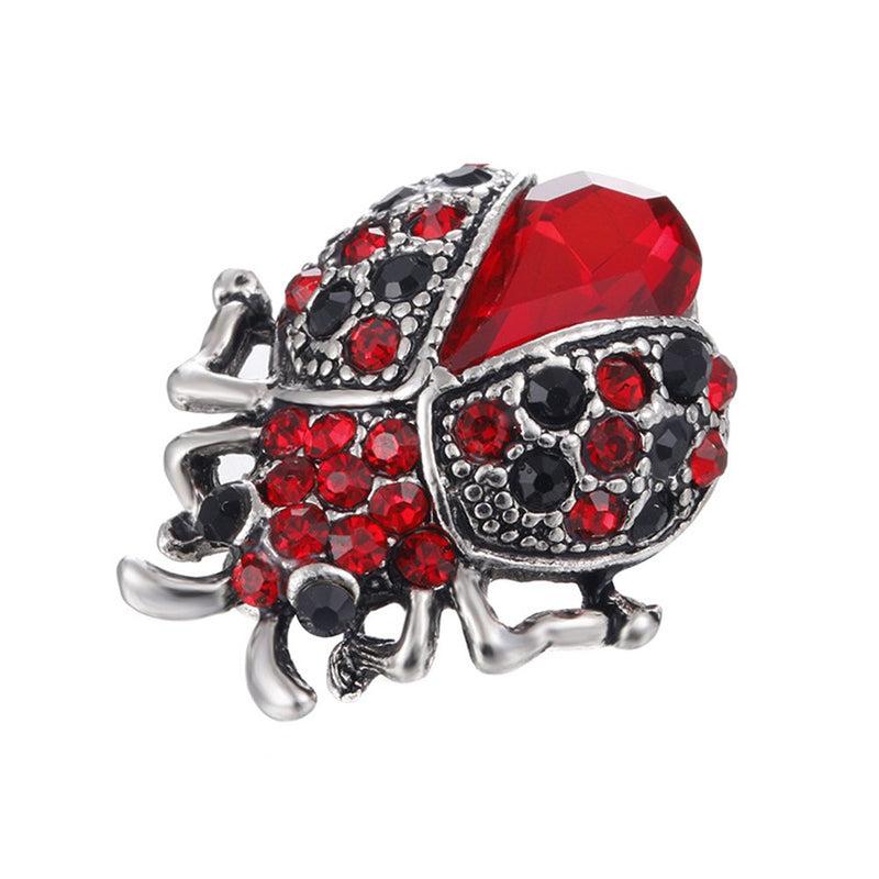 [Australia] - MINGHUA Red Crystal Rhinestone Ladybug Coccinella Beetle Brooch Pin 