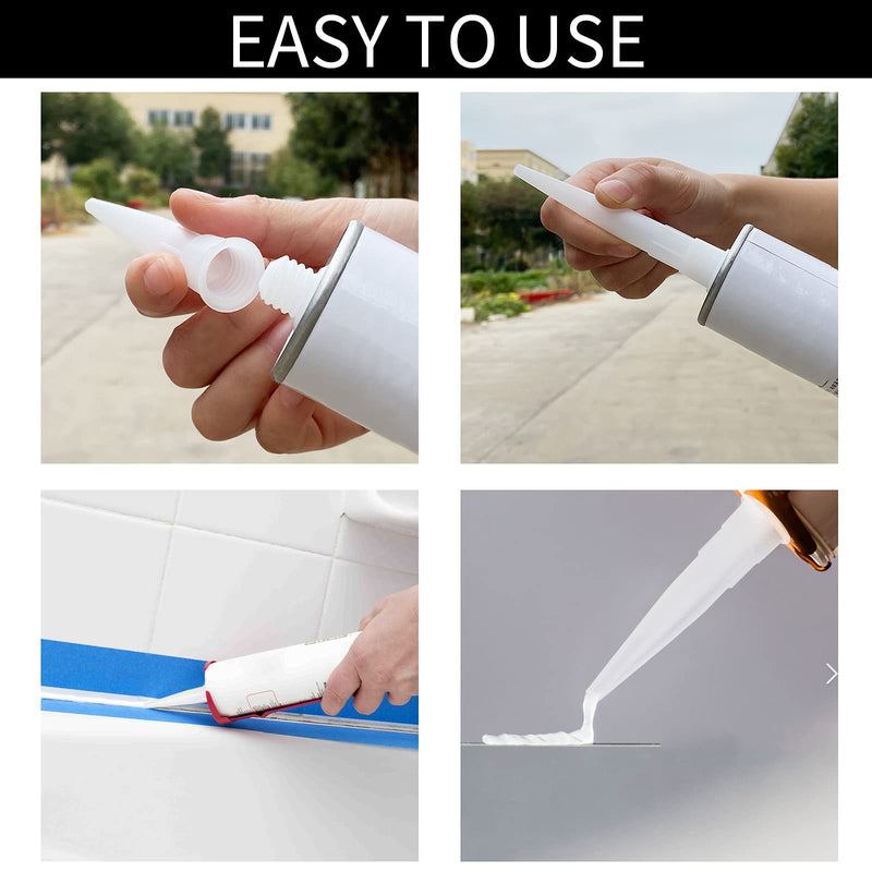 [Australia] - Kyuionty 36Pcs Plastic Caulk Nozzles, Caulk Extension Nozzle Tip Replacement for Caulking Gun (White) 