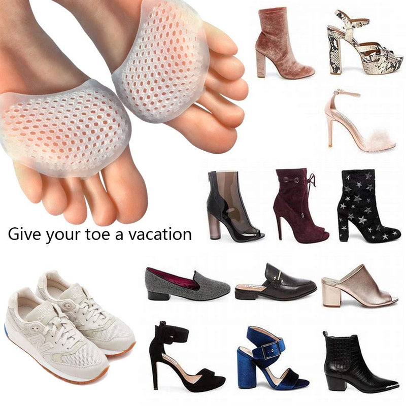 [Australia] - Hoogoo Toe Pads Ball of Toe Cushions Metatarsal Pads Ball of Foot Pads Mortons Neuroma Callus Metatarsal Foot Pain Relief Bunion Forefoot Cushioning Relief Women 