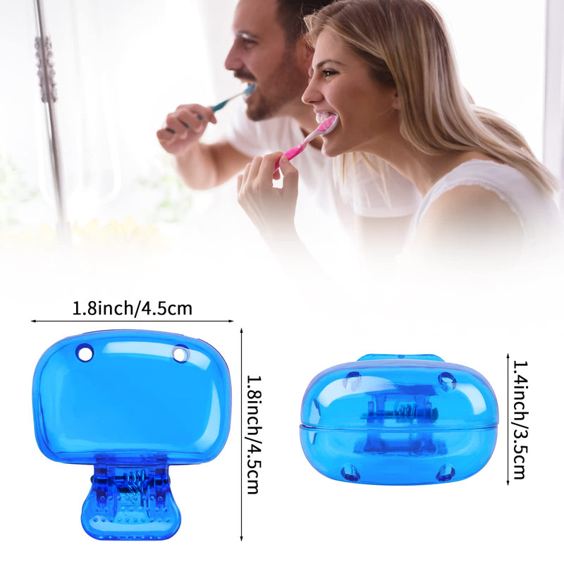 [Australia] - Fowecelt Toothbrush Covers Head Cap - 4Pcs Toothbrush Cover for Traveling, Electric Toothbrush Head Cover for Bathroom, Toothbrush Cap for Family, Toothbrush Clip Cover for Camping Hiking Blue 