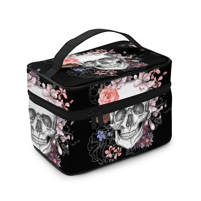 [Australia] - Skull Makeup Bag Organizer for Travel Cosmetic Bags with Handle Toiletry Bags for Women Girls One Size Skull 