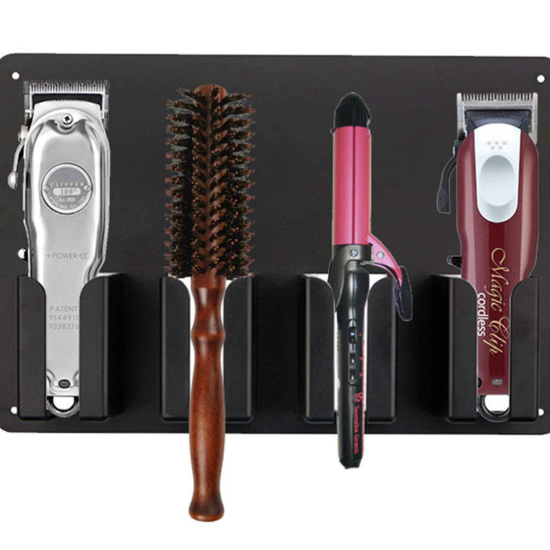 [Australia] - Minkissy Hair Clipper Holder Organizer Wall Mounted Hair Brush Comb Hairdressing Tool Storage Rack Shelf Container for Home Shop 31X20X6cm 