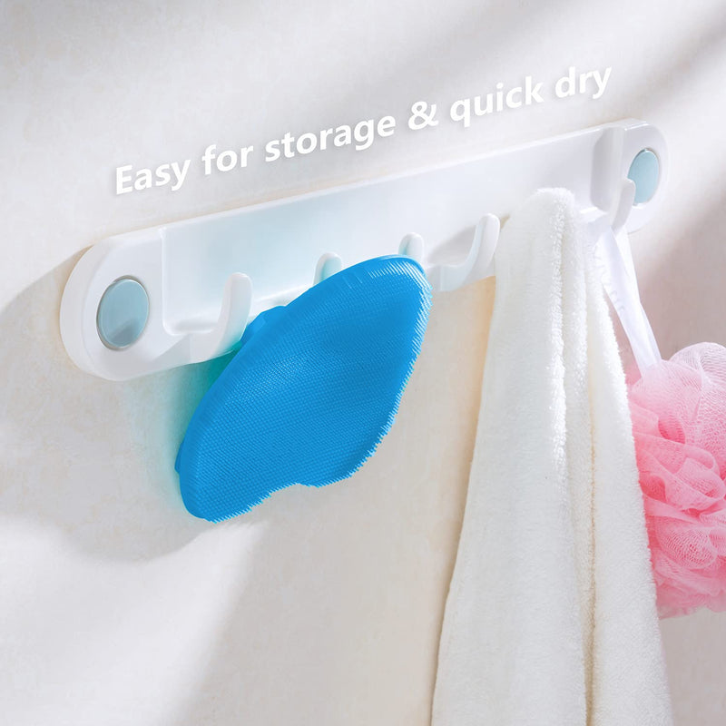 [Australia] - HieerBus Silicone Body Scrubber Brush,Bath Exfoliating Loofah Washing Sponge in Shower For All Kinds of Skins-Easy to Use and Clean,Well Lather and Quickly Dry（Light Blue)） Light Blue 