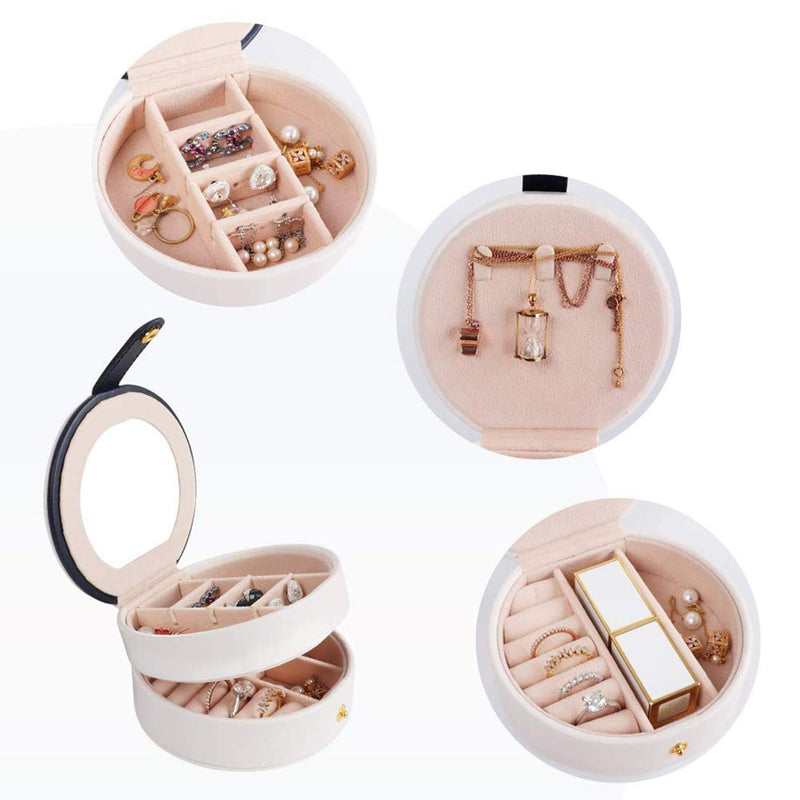 [Australia] - AINAAN Jewelry Storage Box Multi-Layer Portable,Earrings, Necklace, Travel Use（White） 