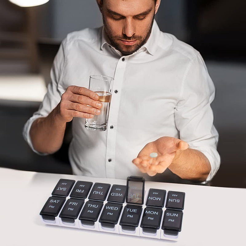 [Australia] - Weekly Pill Organizer 2 Times a Day, ZTMY Detachable Pill Box Pill Case Medicine Storage Box for Pills , Vitamins, Medication and Tablets 