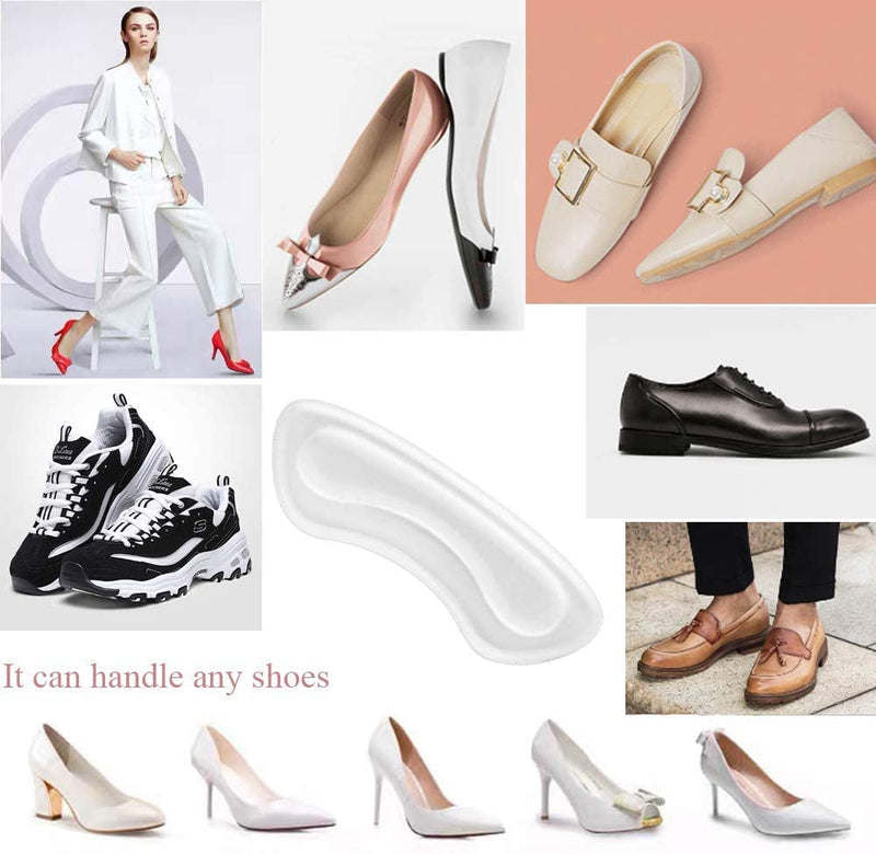 [Australia] - 16Pcs Clear Heel Grips Shoes Too Big Set Heel Pads Thick Gel Shoe Liners Plus Shoe Wipe Protectors from Slipping Out and Rubbing Perfect for New Shoes 