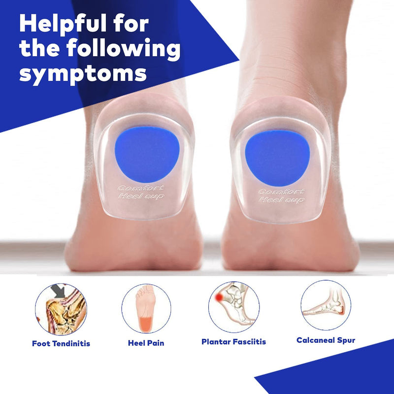 [Australia] - MEDCA Silicone Gel Heel Cushion Pads, Cups - Shoe Inserts for Plantar Fasciitis, Prevents Sore Heel, US Shoe Size 7-10s Sneakers - Shoe Size 7-10 