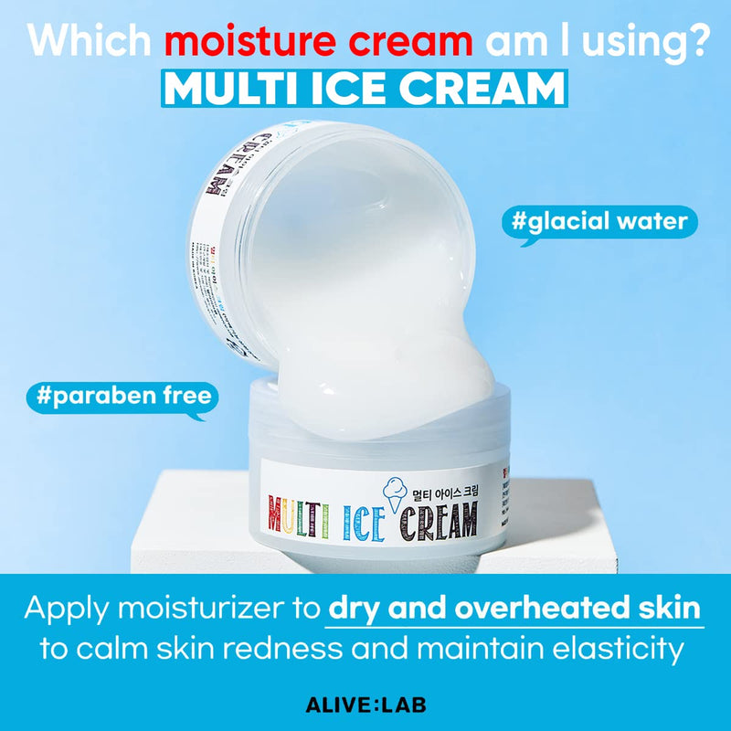 [Australia] - ALIVELAB Multi Ice Cream Sensitive Skin Face Moisturizer Brightening - Frozen Cream 3.4oz - Cold Cream - Skin Lightening Cream - Face Cream for Redness - Cooling Face Cream - Pore Minimizer 