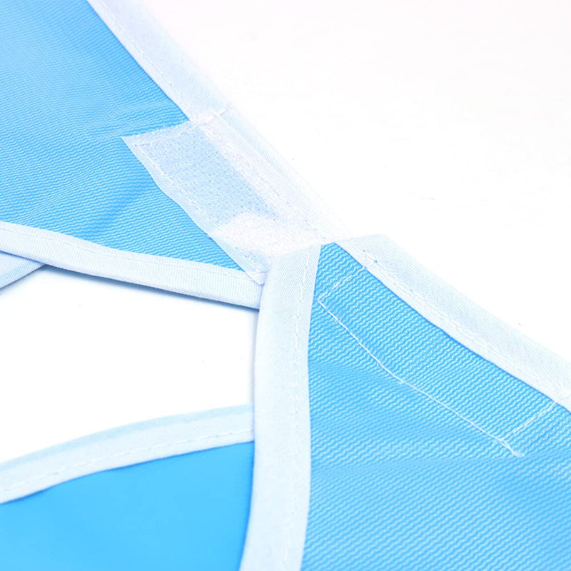 [Australia] - CENPEK Adult Bib Anti-fouling Waterproof Reusable Mealtime Protector with Crumb Catcher Washable Dining Bibs for Men Women Elderly Handicapped Patient Eating Blue 