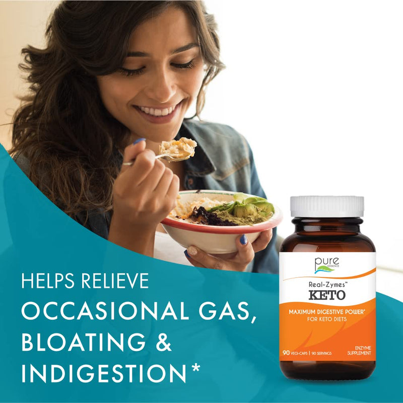[Australia] - Real-Zymes™ Keto Digestive Enzymes Supplement with Probiotics for Better Digestion - Natural Support for Relief of Bloating, Gas, Belching, Diarrhea, Constipation, IBS, etc. - 30 Caps 30 Count (Pack of 1) 