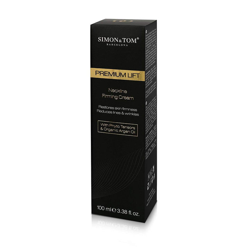 [Australia] - Simon&Tom Premium Lift Neck Firming Cream - 100ml - Double Chin Reducer Cream - Restores Skin Firmness - Anti-Aging Neck Cream - With Bio Argan Oil and Firming Phyto-Tensors - Made in Spain 