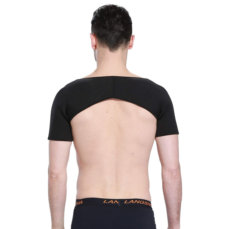 [Australia] - KING OF FLASH Double Shoulder Support Neoprene Wrap Protector Unisex Men Ladies Injury Protect Sprains, Dislocation of Shoulder Joint (Large) Large 