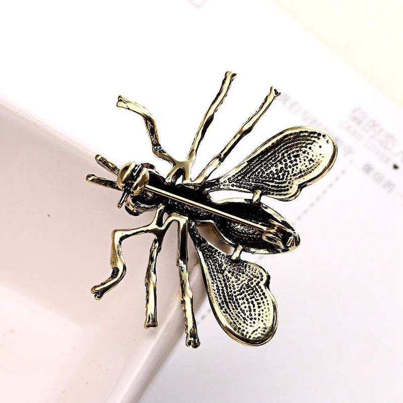 [Australia] - N-A 4 Pieces Insect Bee Brooch Pin Set for Women, Crystal Enamel Insect Animal Brooches Pins Vintage Jewelry Set of 4 