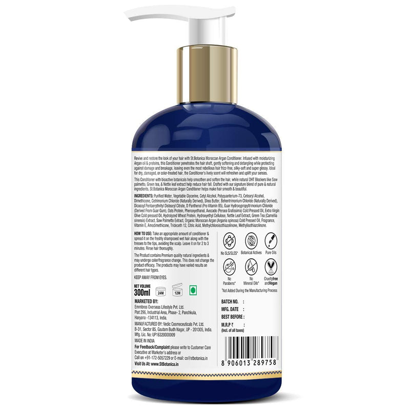 [Australia] - St.Botanica Moroccan Argan Hair Conditioner 300ml - No SLS/Paraben - With Moroccan Argan Oil, Avocado Oil, Wheat Protein, Olive Oil, Silk Protein 