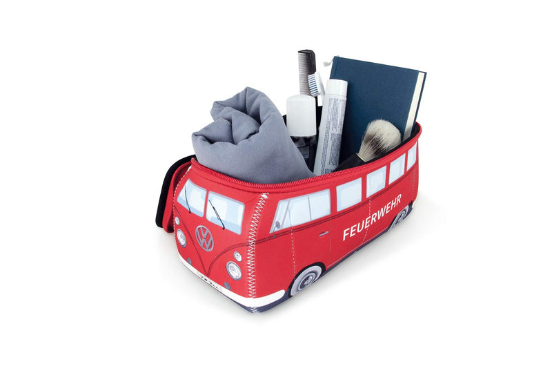 [Australia] - BRISA VW Collection - Volkswagen Samba Bus T1 Camper Van 3D Neoprene Universal Bag - Makeup, Travel, Cosmetic Bag (Neoprene/Feuerwehr/Fire Engine) 
