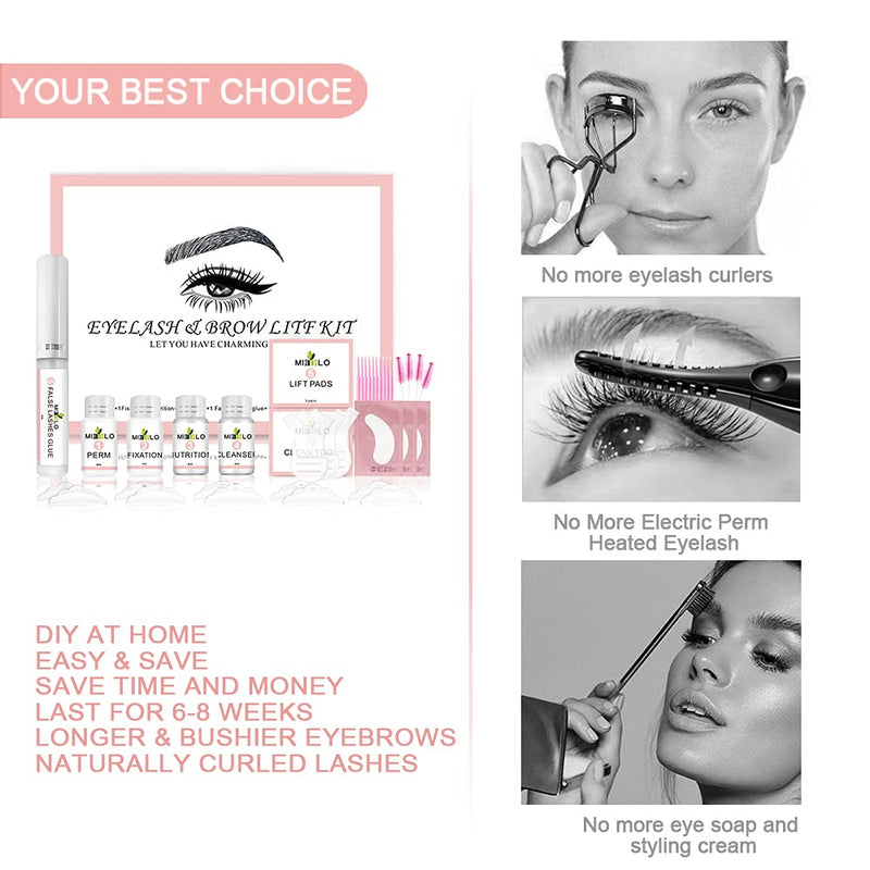 [Australia] - 2 In1 Eyelash and Brow Lamination Kit,Professional Eyelash Eyebrow Lift Kit,DIY Perm Kit for Lashes Brows,Semi-Permanent Curling Perming Wave Suitable For Home Salon Use 