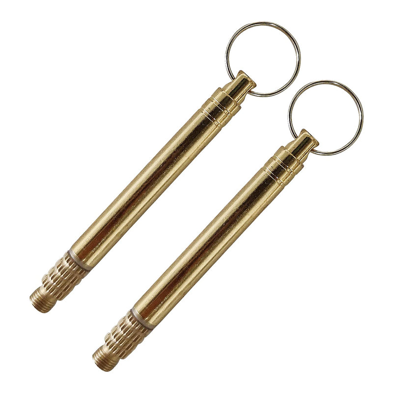 [Australia] - Spring.Rd Portable Toothpicks, Titanium Toothpicks Toothpick with Key Ring Fruit Stick Metal Toothpick for Outdoor Picnic and Home, Brass (4PCS) 4pcs 