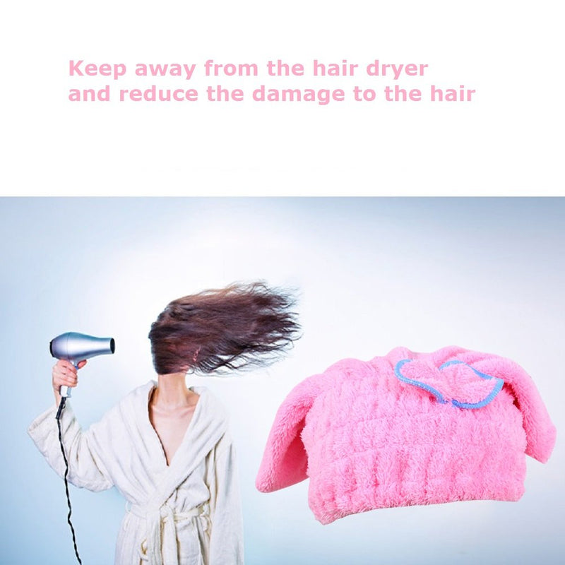 [Australia] - Microfiber Hair Drying Towels, Hair Drying Cap Microfiber Ultra Absorbent Hair Dry Wrap Cap Quick Dry Hair Tower for Women and Girls(Pink) Pink 