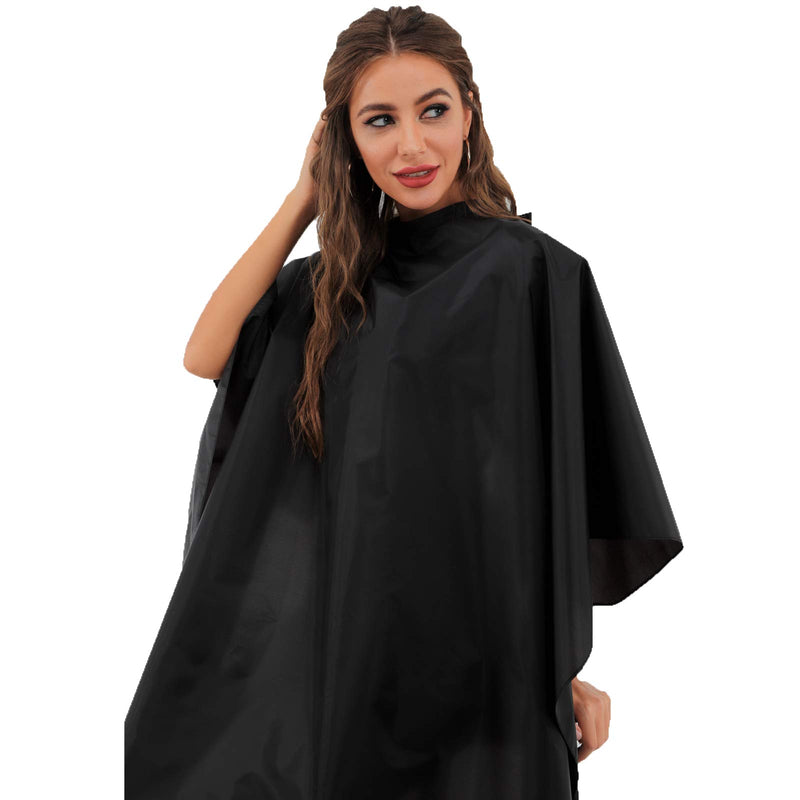 [Australia] - Black Waterproof Hair Salon Cape Professional Barber Cape with Metal Snap Closure Hair Cutting Cape for Adults Water Resistant Hairdressing Cape 59" x 47" (Pack of 3) Pack of 3 