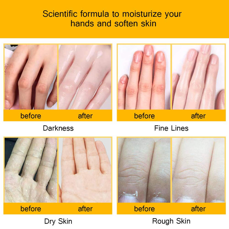 [Australia] - 5 Pairs of Anti-Aging Hand Cream Mask - Nuritious Honey and Almond Best Hydrating Hand & Nail Mask - Best Deep Moisturizing Gloves for Dry Hands to Nourishing, Softening, Hydrating and Protecting Skin 