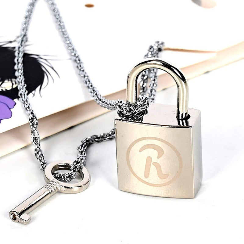 [Australia] - JCvCX 2 in 1 Anime NANA Oosaki Nana Honjo Ren Cosplay Lock Key Couple Necklace Openable Long Chain Punk Necklace 50cm Zinc Alloy Lovers Necklace 