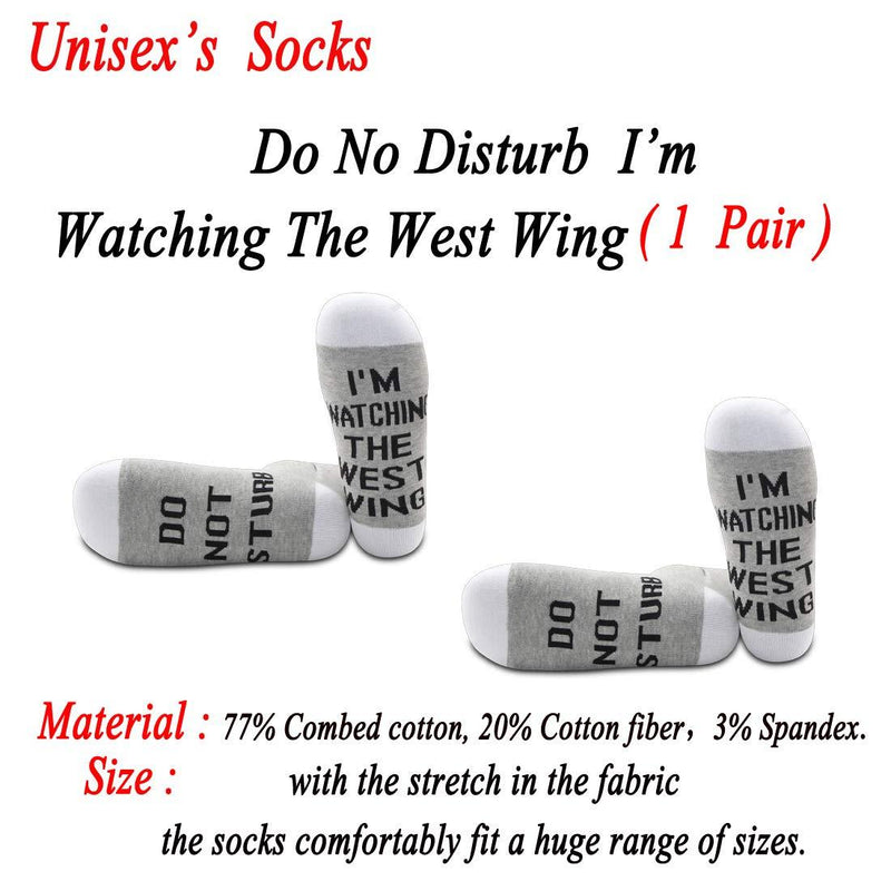 [Australia] - PYOUL 1 Pair West Wing Inspired Gift Do No Disturb I’m Watching The West Wing Socks West Wing Watching Socks Gift Watching the West Wing -1 Pair 