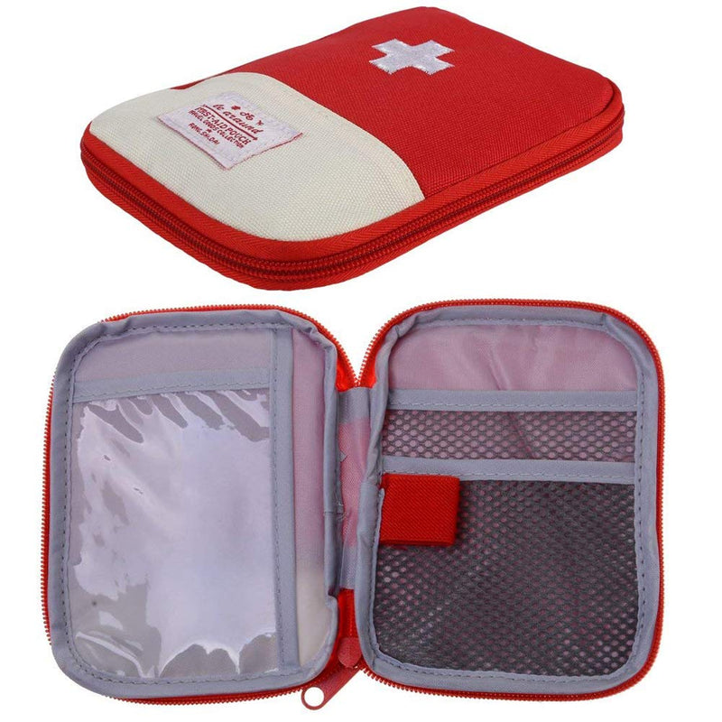 [Australia] - EQLEF Mini First Aid Kit Bag, Portable Medicine Storage Bag Drug Packing Bag For Outdoor Travel (Red) 