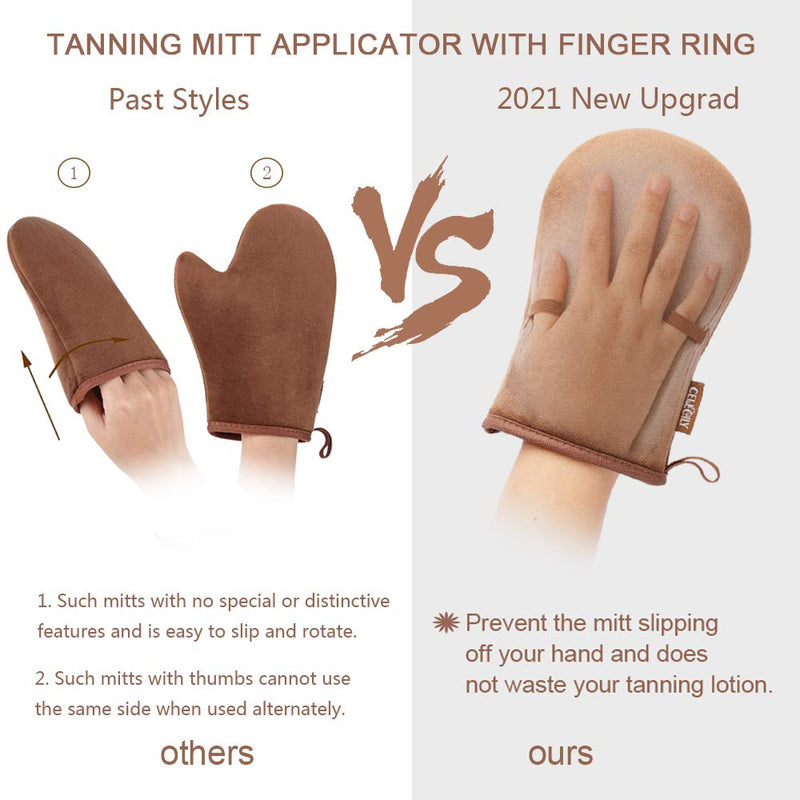 [Australia] - CeleCily Self Tanner Mitt Applicator - Self Tanning Mitts Self Tanner 2021 NEW UPGRADE Tanning Mitten, Tanning Glove for Self Tan Mitt, Ultra Soft Self Tanning Lotion Washable Sunless Tanner Mitt 