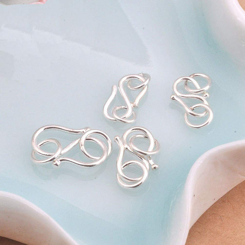 [Australia] - Healifty 5Pcs S Hook Eye Clasp Jewelry Connector Clasps Silver S-Hook Clasp DIY Bracelet Necklace Jewelry Making Accessory 