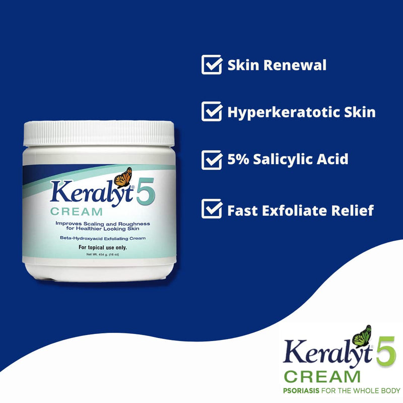 [Australia] - Keralyt 5 Psoriasis Cream - Full Body 5% Salicylic Acid Exfoliating Skin Lotion - Promotes Relief from Itchy, Redness, Dryness, Roughness, and Flakey Skin 5% Cream 