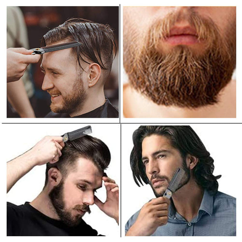 [Australia] - Hair&Beard Comb Stainless Steel Comb Moustache Shaping Comb Pocket Beard Comb Teeth Beard Comb for Men 