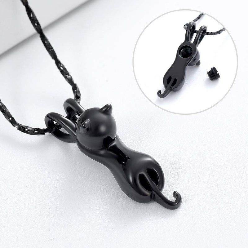 [Australia] - Imrsanl Pet Cremation Jewelry for Ashes Memorial Ash Jewelry Keepsake Cat Urn Pendants for Animal Ashes Necklace Black 