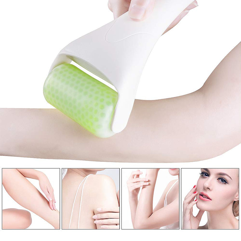 [Australia] - BFASU Ice Roller for Face & Eye Puffiness Migraine Relief, Ice Face Rollers for Women Facial Massager, Minor Injury, Headaches Relief, Anti Wrinkle Skin Care Product White-Green 