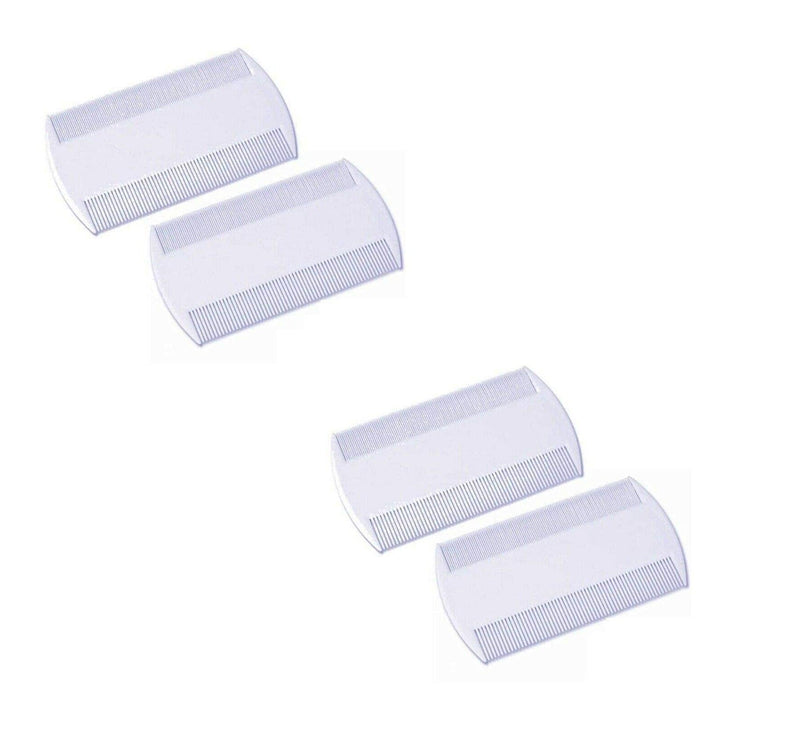 [Australia] - 4 X Nit Combs Headlice Double Sided Dectection for Kids Pets and Adults White Colour 