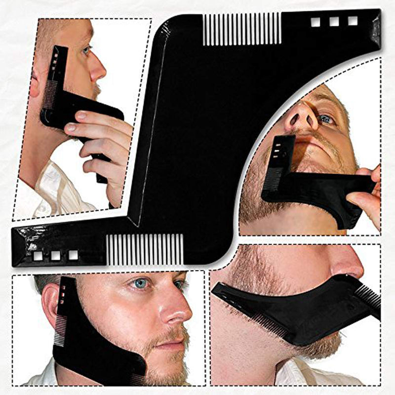 [Australia] - Beard Shaping Tool Template. Beard Shaper Tool for line up & Edging, Men's Facial Hair Hairline Perfect Symmetric Lines and Trim with Beard Trimmer Hair Clipper or Razor.(Brown) 