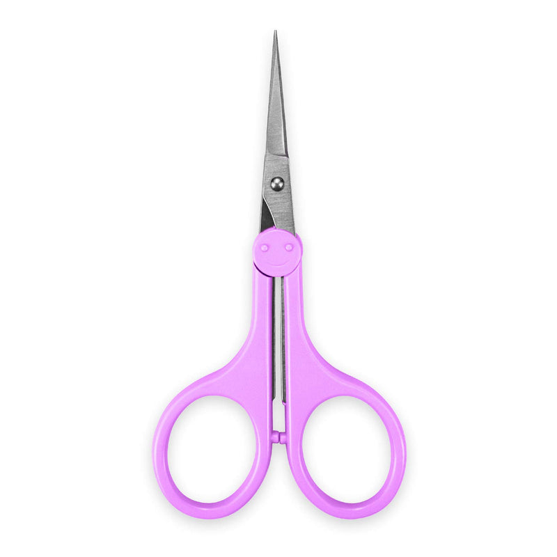 [Australia] - Humbee, Stainless Steel Hair Grooming and Trimming Scissors Set, For Facial Hair, Nose Hair, Eyebrow Scissors, Eyelash Scissors, Mustache, and Beard (Straight Edge, Purple Long Cap) Straight Edge 