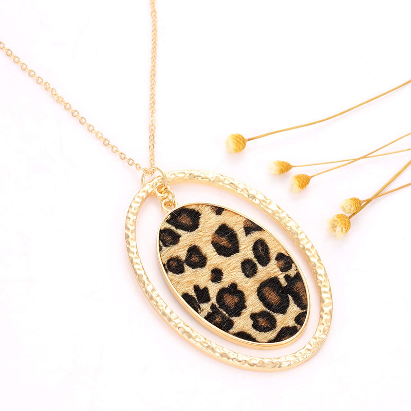 [Australia] - Leopard Necklace Earrings Bangle Bracelets for Women Print Leopard Long Pendant Necklaces Cheetah Drop Earrings Acrylic Hoop Dangle Earrings Leopard Resin Cuff Bracelet for Girls Fashion Jewelry Set Style A 