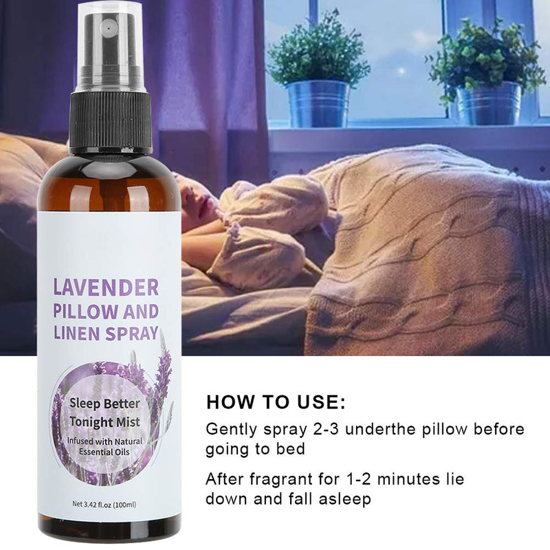 [Australia] - 100ml Lavender Pillow Spray, Aromatherapy Essential Oil Spray, Pillow Spray Deep Beauty Sleep Pillow Mist Spray Aromatherapy Freshening Sleep Better Tonight Made with Natural Essential Oils 