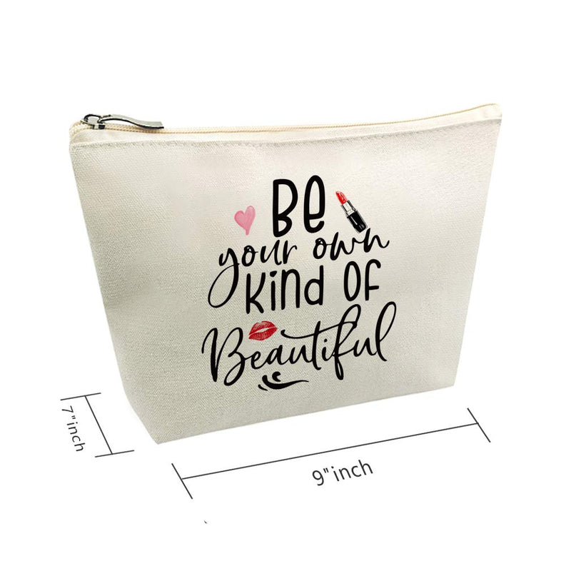 [Australia] - Be Your Own Kind of Beautiful Inspirational Makeup Bag Travel Waterproof Toiletry Bag Cosmetic Bag Pencil Pouch Gifts Makeup Bags For Women,Travel Makeup Bag Piral Quote (Be your own kind of beautiful) Be Your Own Kind of Beautiful 