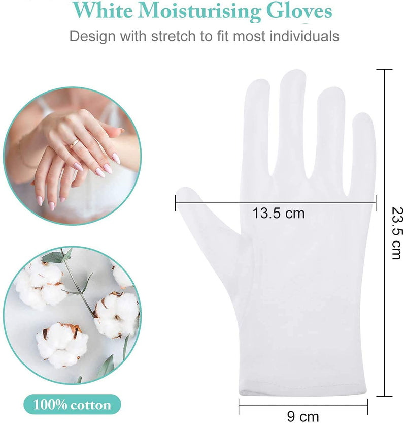 [Australia] - 100% cotton eczema moisturizing cosmetics night gloves, suitable for dry hands moisturizing, and file handling and other work purposes, 10 pairs Gloves-10p 