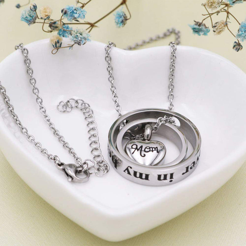 [Australia] - Two Circled with Heart Cremation Charm Pendant Stainless Steel Memorial Urn Necklace Ashes Holder Urn Keepsake Jewelry Mom 