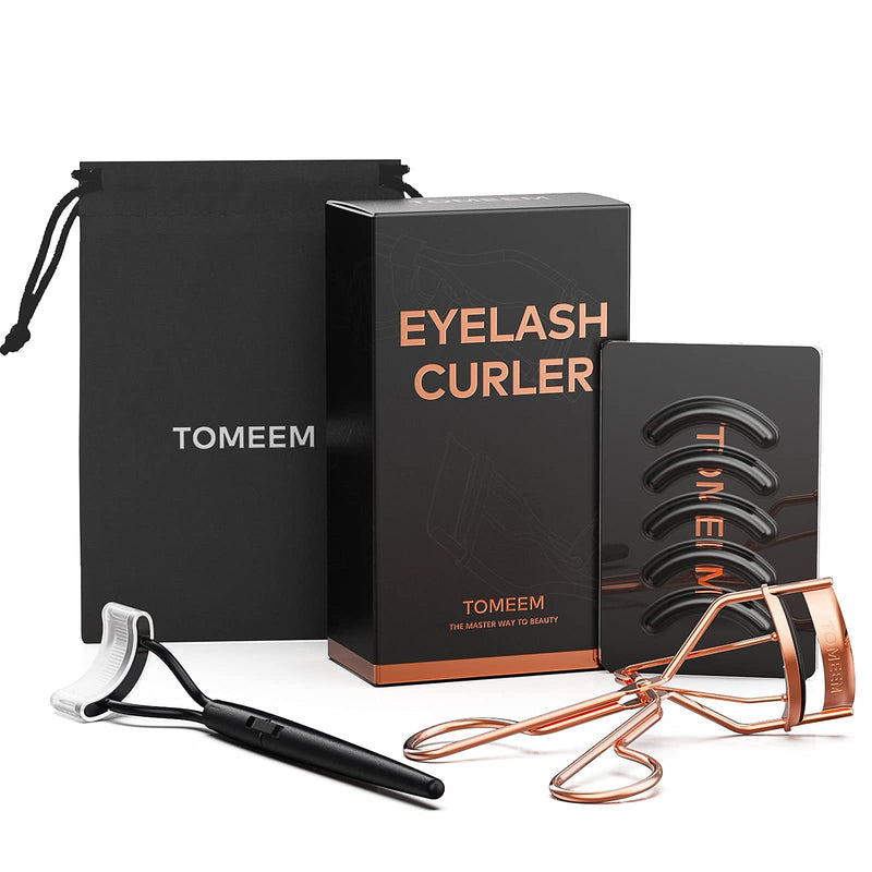 [Australia] - Eyelash Curler with Refill Pads - TOMEEM Professional Volumizing Lash Lift Kit Eyleash Curler with Eyelash Comb for Home & Travel Uses, Rose Gold 