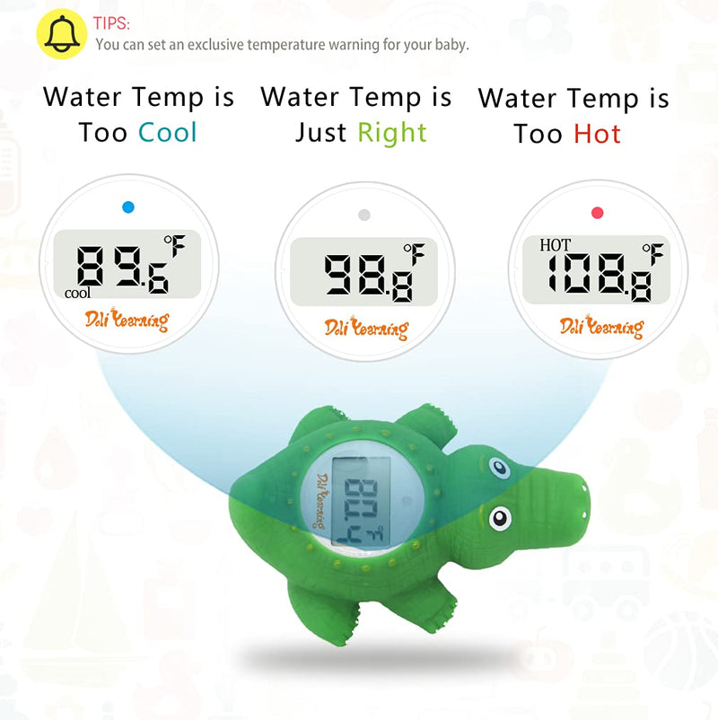[Australia] - Doli Yearning Alligator Baby Bath Thermometer, bath temperature thermometer, in bath thermometer, bath thermometer newborn, at Fahrenheit and Celsius - Green 