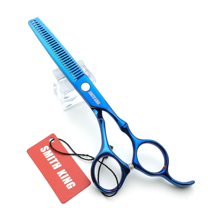 [Australia] - 6.0 inch hair scissors set hair cutting scissors & thinning scissors with razor&comb in 1 set (Blue) 