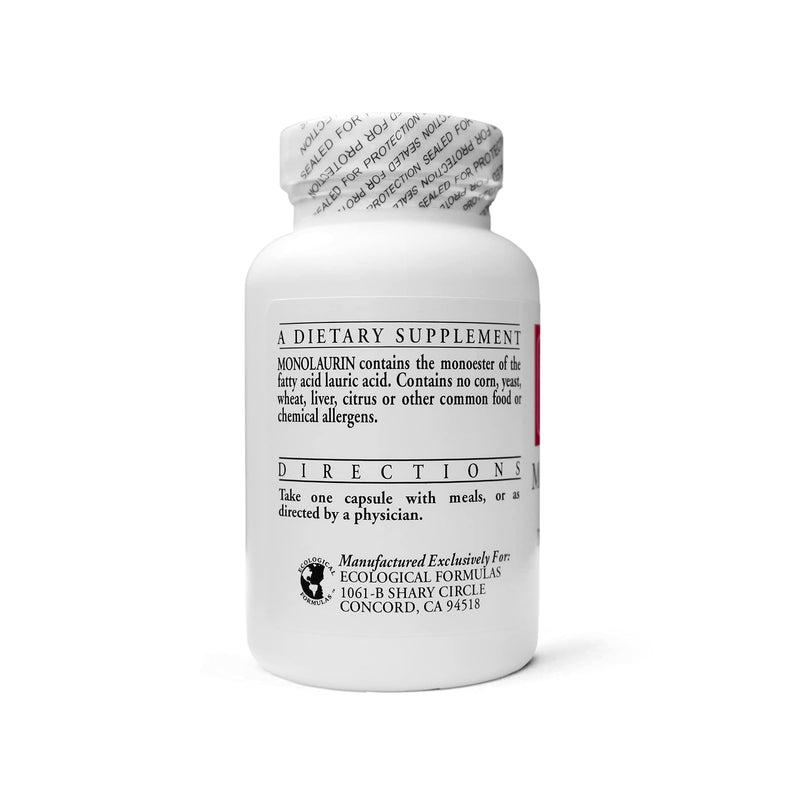 [Australia] - Ecological Formulas Monolaurin 600 mg, Creamy White, 90 Count (MONOL-600-90) 