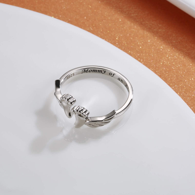[Australia] - Miscarriage Ring and Necklace Loss of Pregnancy Rings 925 Sterling Silver Infant Loss Mommy of an Angel Memorial Jewelry Sympathy Gift for Women Mom Miscarriage Ring 